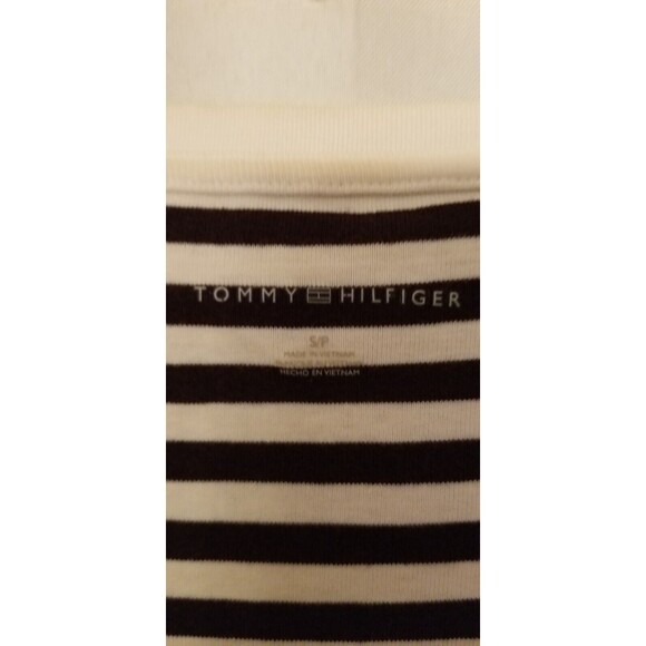 Tommy Hilfiger Stripe Women's V-Neck Top Red &White & Blue Logo USA Size Small - Picture 4 of 5
